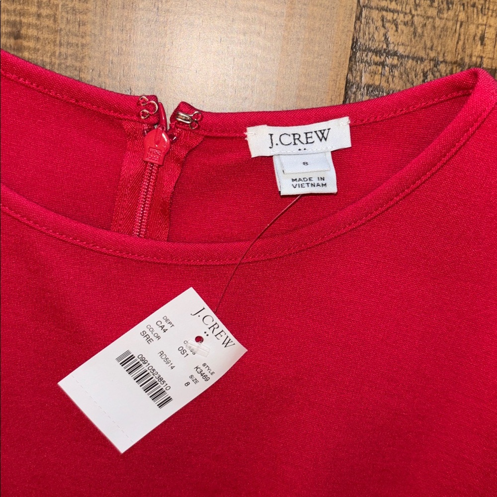 J. Crew Vibrant Red Knit Long Sleeve Dress size 8 nwt special occasion - Picture 8 of 9